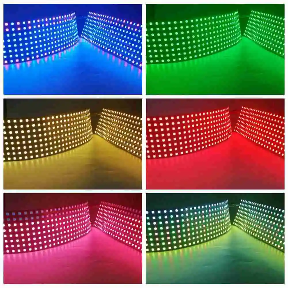 1-10PCS WS2812b 8X32 Individually Addressable Led Panel 5050 RGB Screen Module 256 Pixels 3Pin Flexible Deformable Block DC5V images - 6