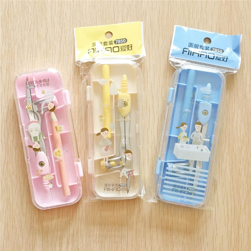 Геометрия по математике металлический циркуль с карандашами 1 коробка |