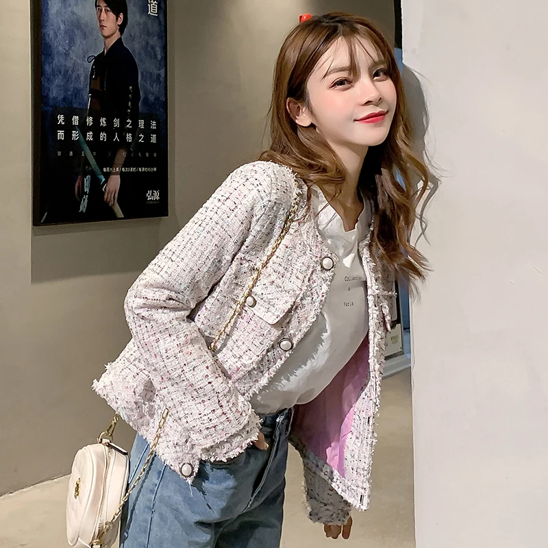 Розовый клетчатый Блейзер новинка 2020 летние женские официальные куртки офисная