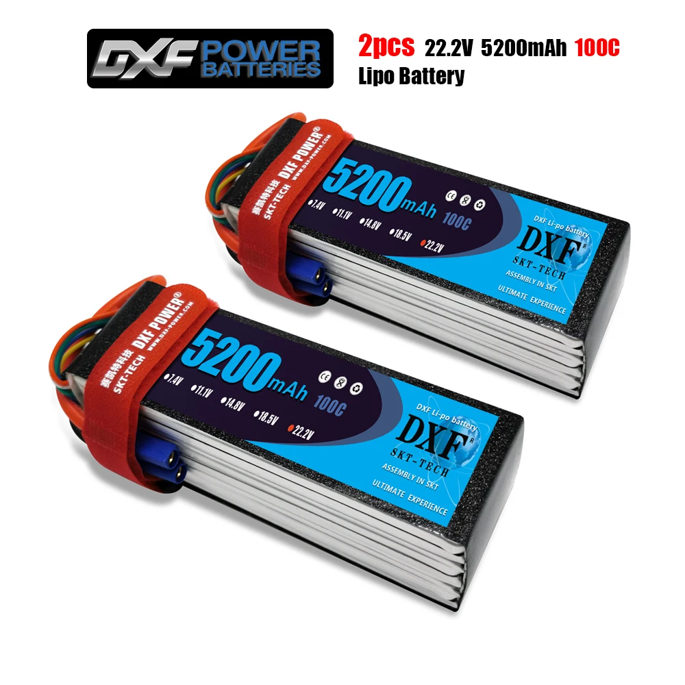 Аккумулятор DXF POWER 6S 22 2 в 5200 мА/ч 100C MAX 200C T/XT60 Lipo Радиоуправляемый автомобиль для