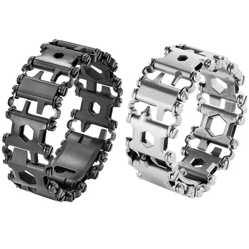 

Tread Bracelet Stainless Steel Outdoor 29 in 1 Bolt Driver Kits Travel Spliced Wearing Bike Multifunctional Hand Tools