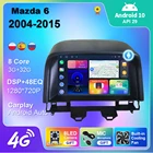 Мультимедийный проигрыватель 2 Din, Android 10 для Mazda 6 2002-2008, GPS-навигатор, 4G, WIFI, BT, Carplay, Android Auto, DVD
