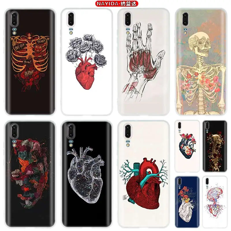 Медицинские человеческие органы мозг Мягкий силиконовый чехол для телефона Huawei