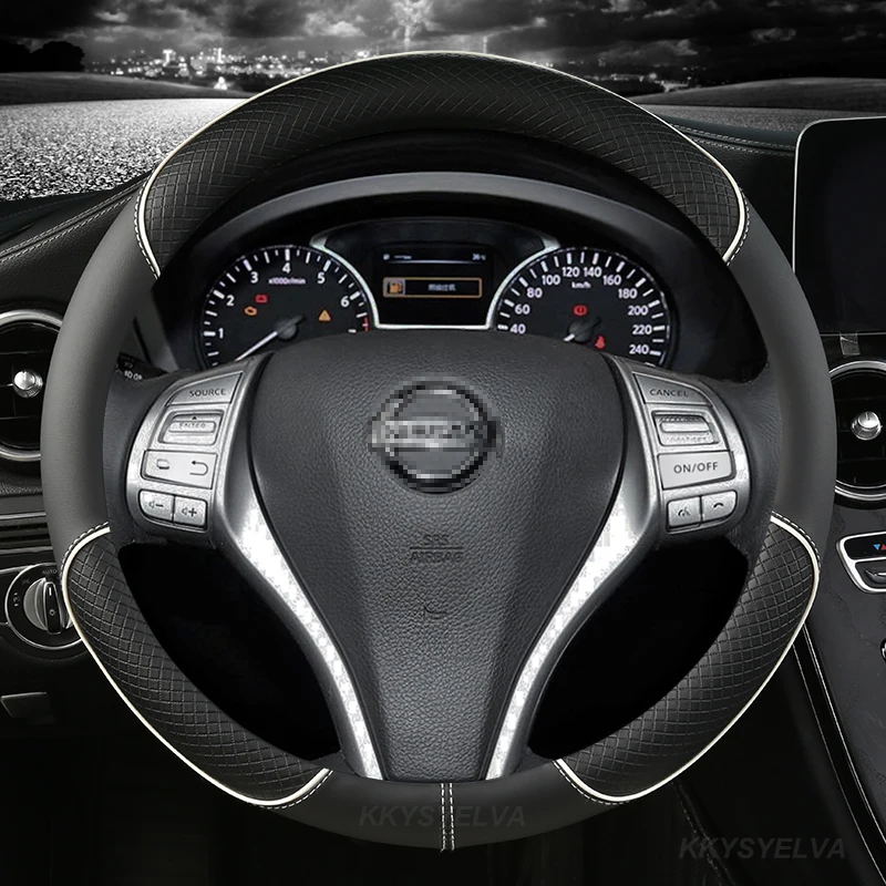 

Чехол рулевого колеса автомобиля для Nissan Versa Almera Primera Tiida Terrano Qashqai J10 350z Kicks Patrol Murano NV200 Xtrail