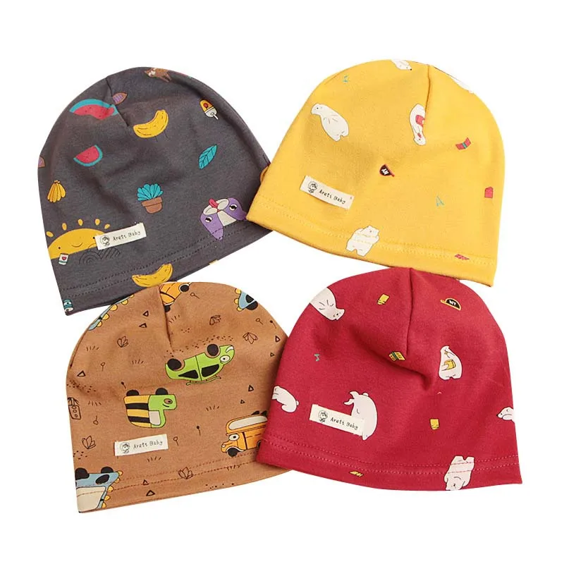 

Newborn Baby Girls Hats Spring Autumn Beanie Children Cartoon Print Embroidered Hats Infant Kids Cap Toddler Baby Bonnet Cap