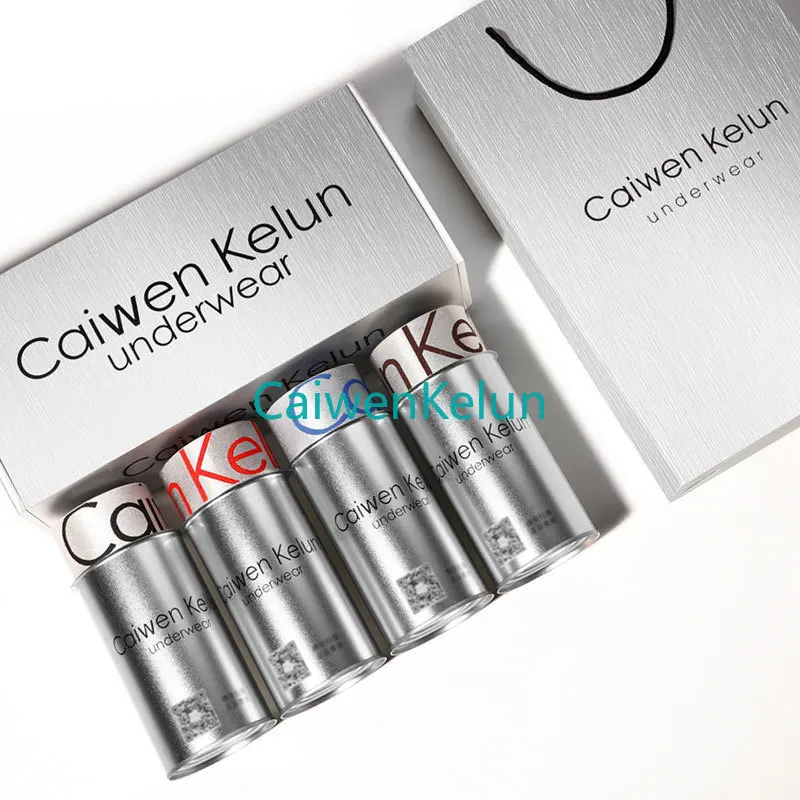 Gift Box Pure Cotton Breathable Summer Sports Boxer Shorts 4 Piece Set Men's Underpants Breathable Loose Boxer Shorts