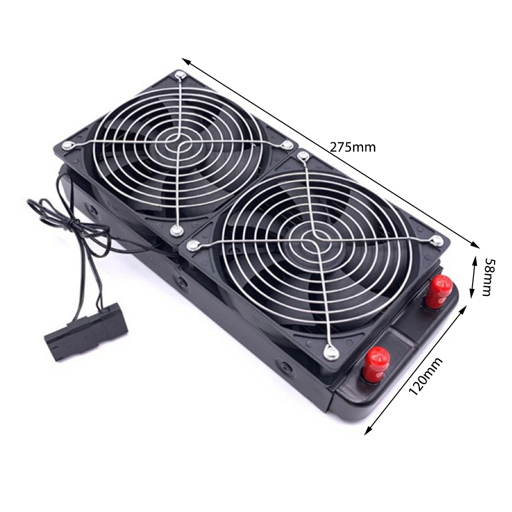 

240mm Water Cooling Radiator 18 Tubes Aluminum CPU Cooling Heatsink Dual Fan Heat Exchanger Radiator for PC Computer