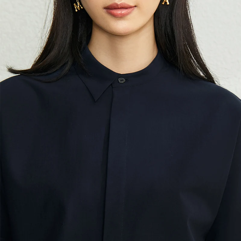 

AMII Minimalism Spring Summer Basic Causal Solid Women Shirt Turndown Collar Single-breasted Loose Female Shirt Tops 12030138