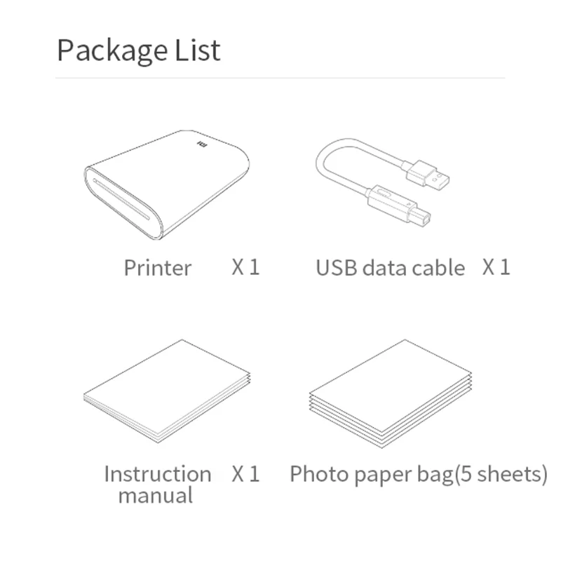 

Global Version Xiaomi mijia AR Printer 300dpi Portable Photo Mini Pocket With DIY Share 500mAh picture pocket printer