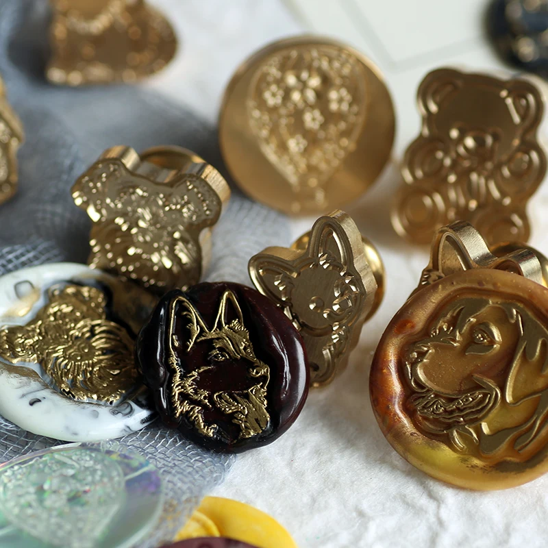 

Special-shaped Pet Dog Wax Stamp Embossed Animal Retro Hand Account Gift Keji Demu Lacquer Seal Love Letter Sealing Decoration
