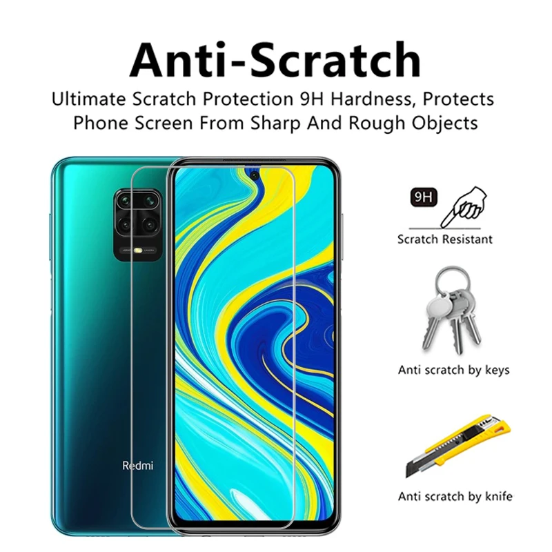 Закаленное стекло для Ksiomi xiomi redmi note 9 s 2 шт. защитная пленка экрана телефона xiami