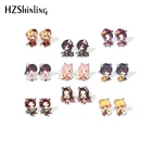 Новинка 2021, серьги-гвоздики в стиле Хэллоуин с рассекающим демонов Kimetsu no Yaiba, милые женские серьги из эпоксидной смолы