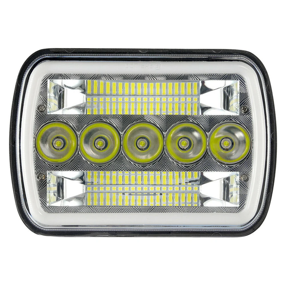 

7x6" inch LED Headlights Square Led Headlamp with Retangular Beam for Jeep Wrangler