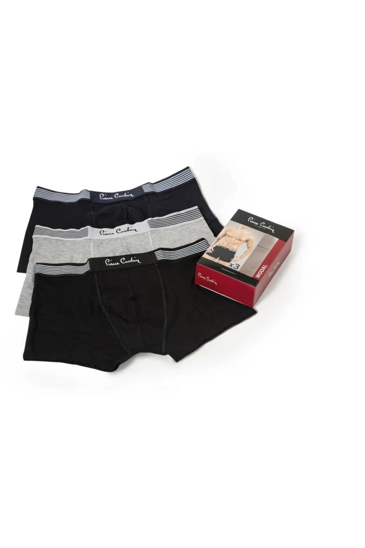 

Pierre Cardin Mixed Color 3 Pcs Boxer Dark Blue-Black-Gray 360