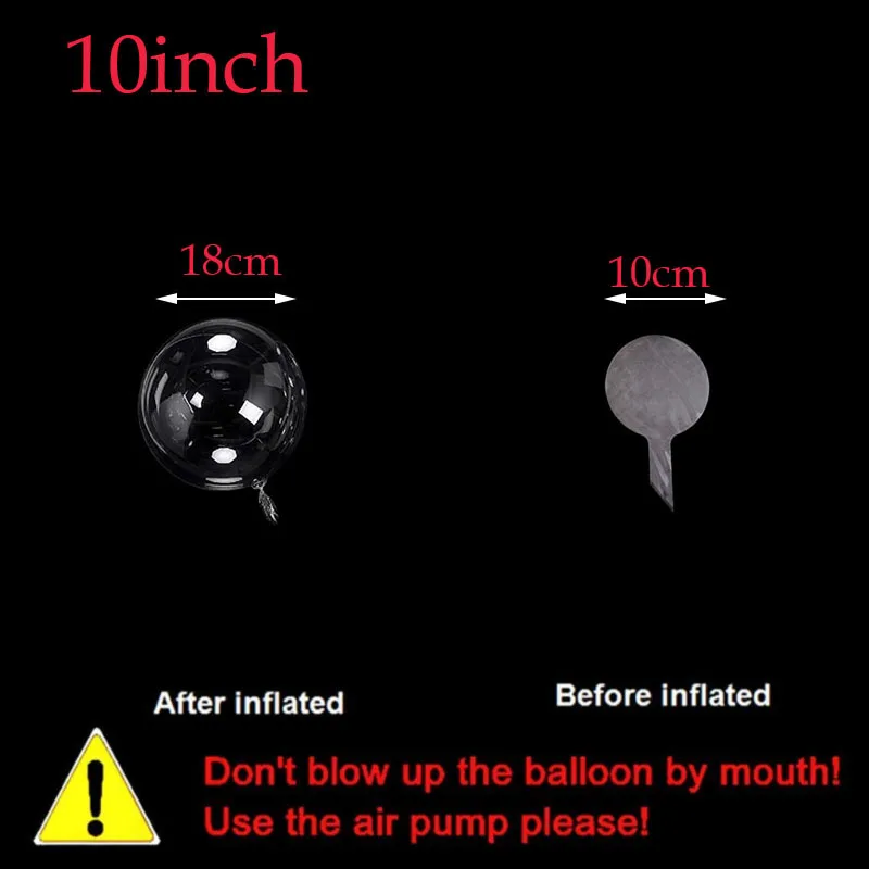 Globo transparente inflable para fiesta de cumplea&ntilde;os, suministros para boda, Baby Shower, 8/10/12/16/18/20/100 pulgadas, 24/36 Uds.-3