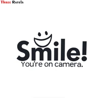three ratels fd715 smile youre on camera window decal security stickers camera warning sticker front door decal funny window