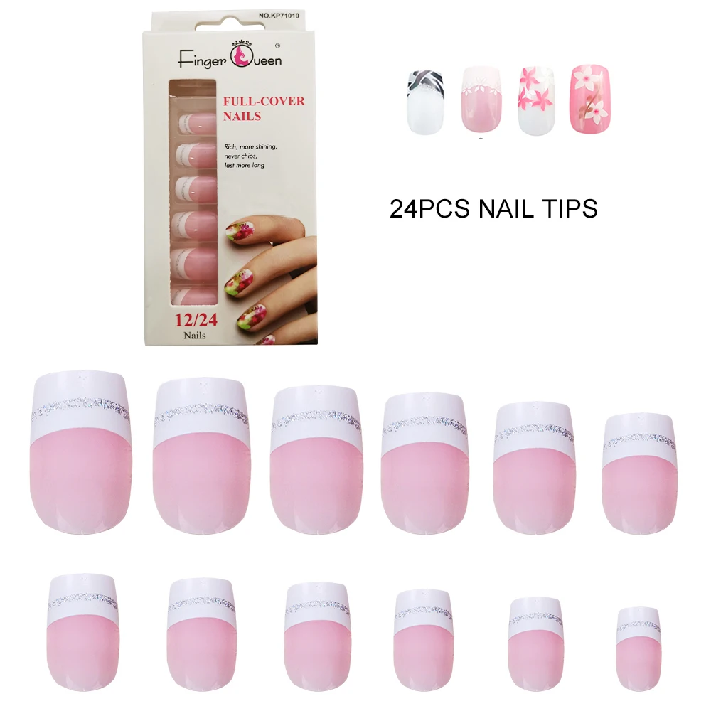 Нейл арта Ассорти Стиль накладные ногти из акрила для французского маникюра