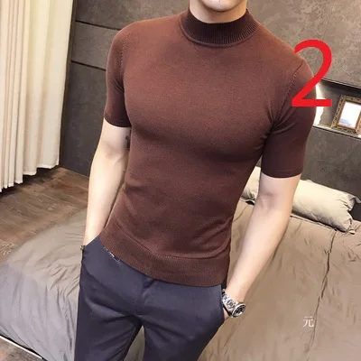 

Summer men's short sleeve t-shirt ice silk tide brand mercerized cotton men's half-sleeved cotton
