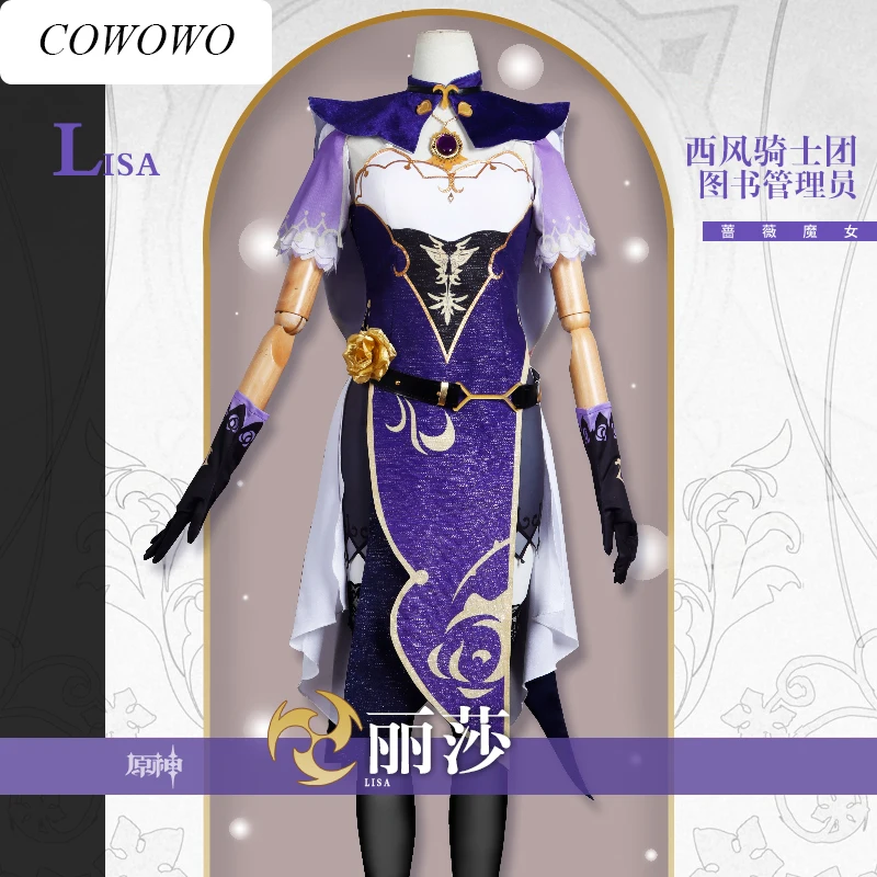 

[Customized] Anime! Genshin Impact Lisa Game Suit Elegant Uniform Cosplay Costume Halloween Party Role Play Outfit For Women