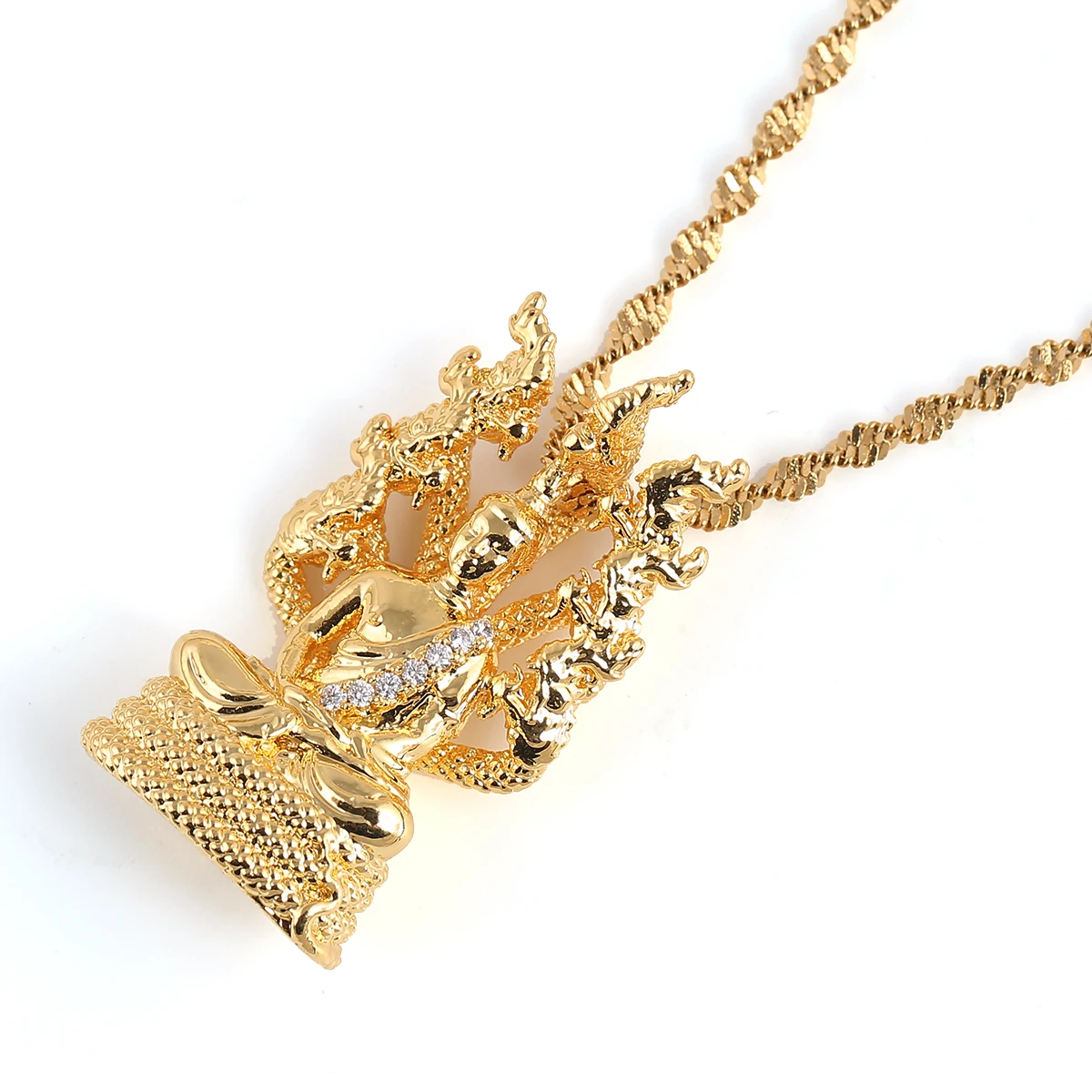 Позолоченное камбоджийское Стильное ожерелье в виде Будды ювелирные изделия