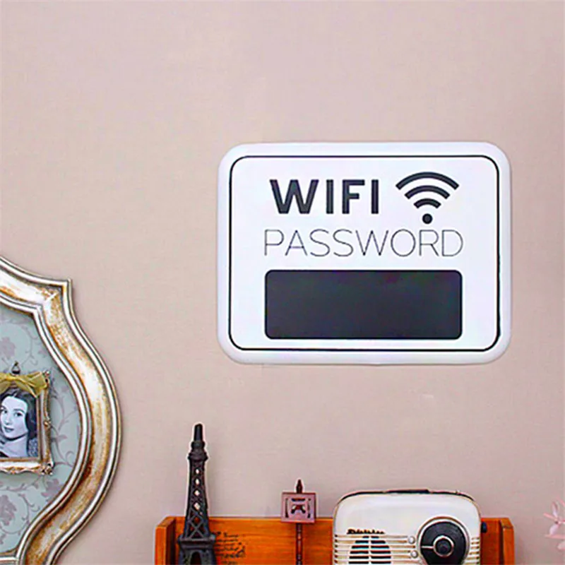 

Wooden WiFi Password Sign Hanging Plaque Reception Hanging Chalkboard Wifi Board Sign for Home Store Party Bar Decoration