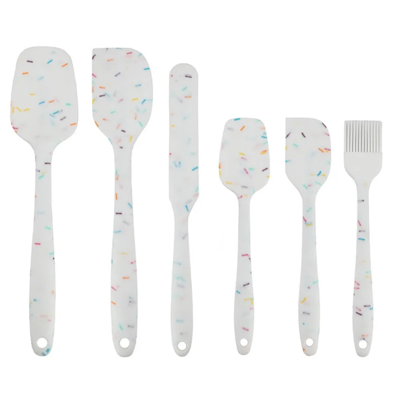 

6-Pcs Food Grade Silicone Non-Stick Butter Cooking Spatula Set Cookie Pastry Scraper Brush Cake Baking Mixing Tool Kitchen Tools