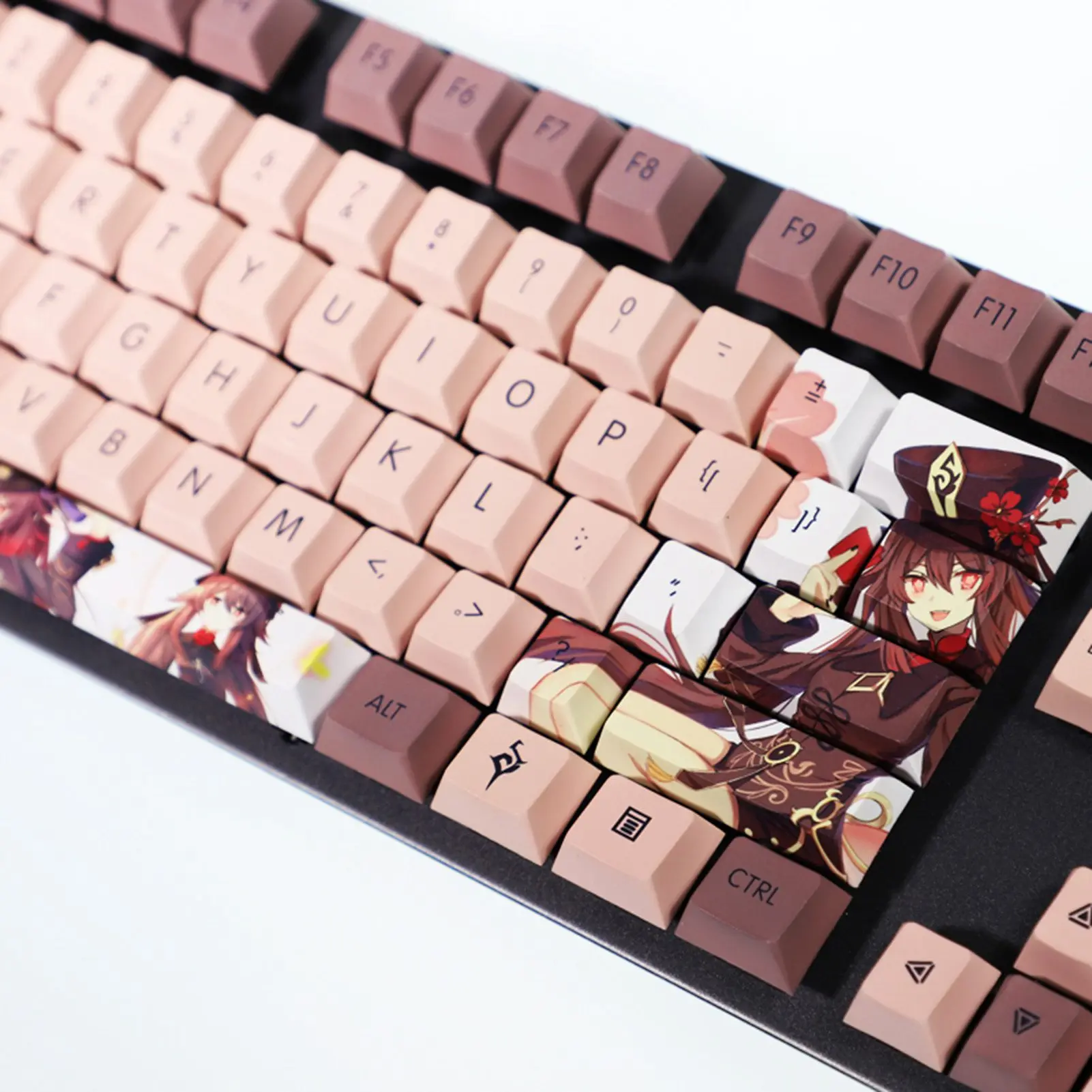 Новые игры набор клавиш Genshin Impact Hu Tao 108 PBT для механической клавиатуры | Игрушки и