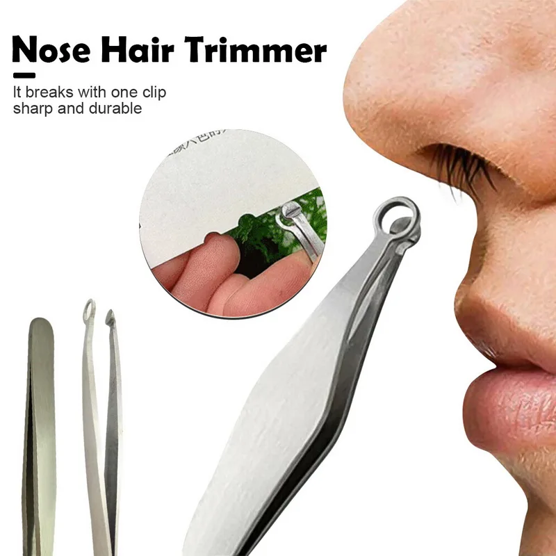 

Universal Nose Hair Trimming Tweezers Stainless Steel Eyebrow Nose Hair Cut Manicure Facial Trimming Makeup Scissors Facial Care