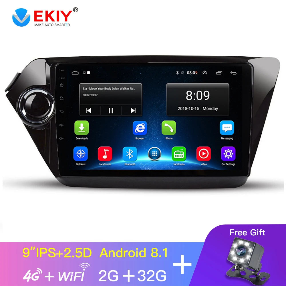 Автомобильный мультимедийный плеер EKIY 9 дюймов 2.5D No 2 Din Android автомагнитола стерео