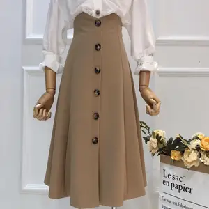 Женская шерстяная юбка, длинная юбка А-силуэта, с высокой талией, в английском стиле, для осени и зимы