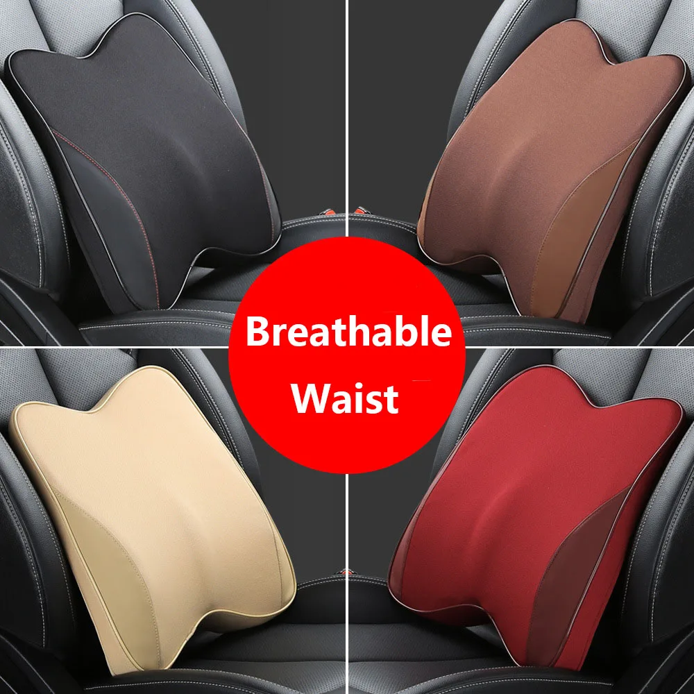 

3D Memory Foam Car Seat Office Chair Back Lumbar Support Cushion Waist Breathable Mesh Pad Back Lumbar Cushion Car Accessories