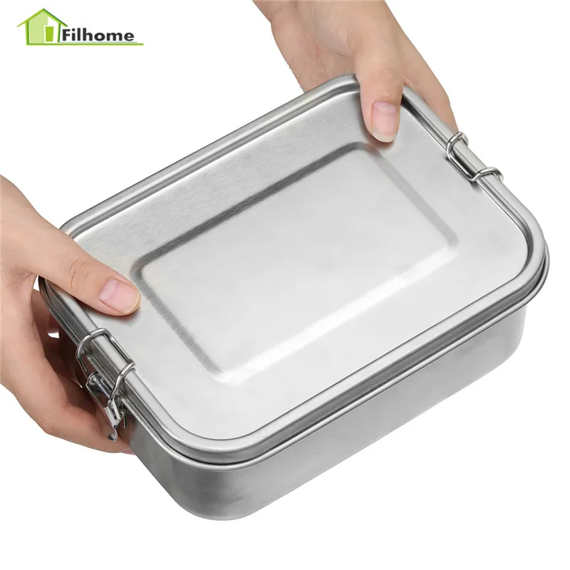 Filhome прямоугольный школьный Ланч бокс из нержавеющей стали для школы Tiffin