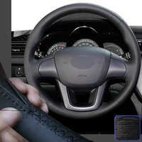 hand stitch wrap steering wheel covers exact match for kia rio k2 13 14 15 16 17 super soft non slip durable car interior