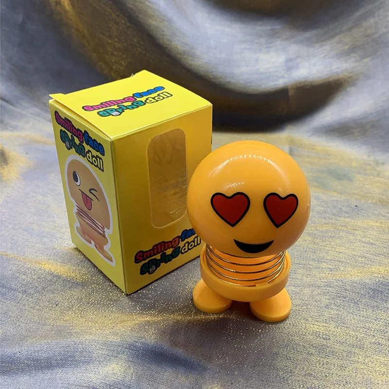 

ZK22 Car Decoration Stretchable Toy Deformation Electroplating Spring Shaking Head Doll Toy Gift Spring Car Children's Doll