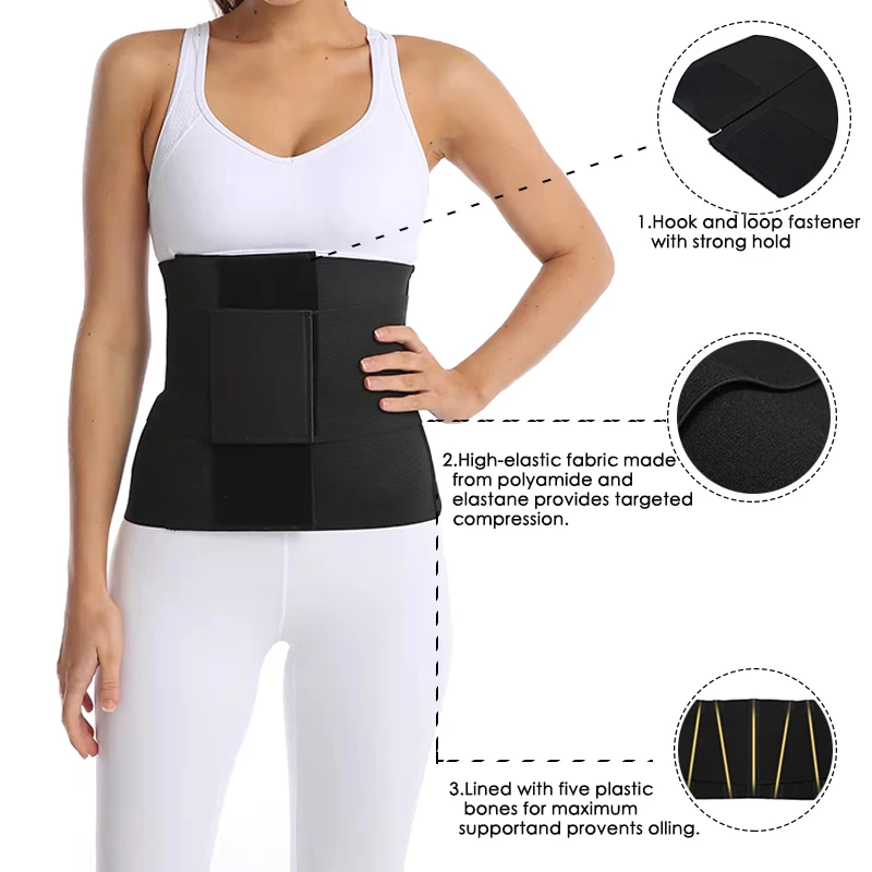Women Waist Trainer Belt Tummy Control Workout Waist Trimmer Slimming Belly Band Shaper Slimming Body Shaper Back Support Faja