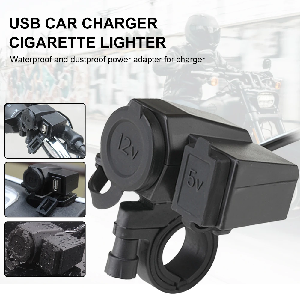 

Motorcycle 12V USB Cigarette Lighter Socket Waterproof Dustproof Mobile Phone Power Suply Charger Adapter For Cars Scooters 2.1A
