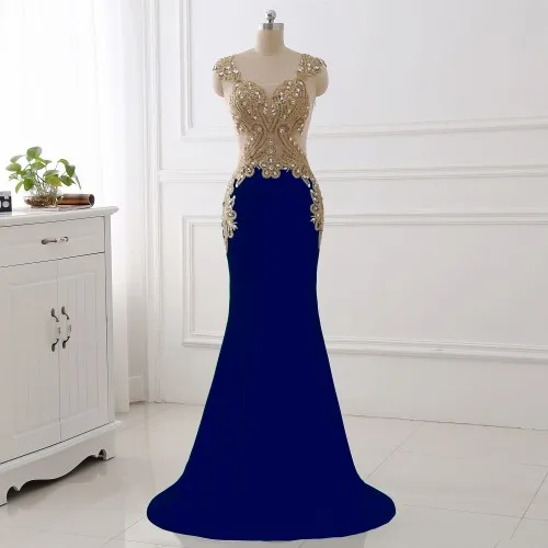 [Clearance Sale] Chiffon Long Evening Dress Formal Dresses Evening Gown Elegant Beaded Boidce with Zipper Back - Цвет: Style 1