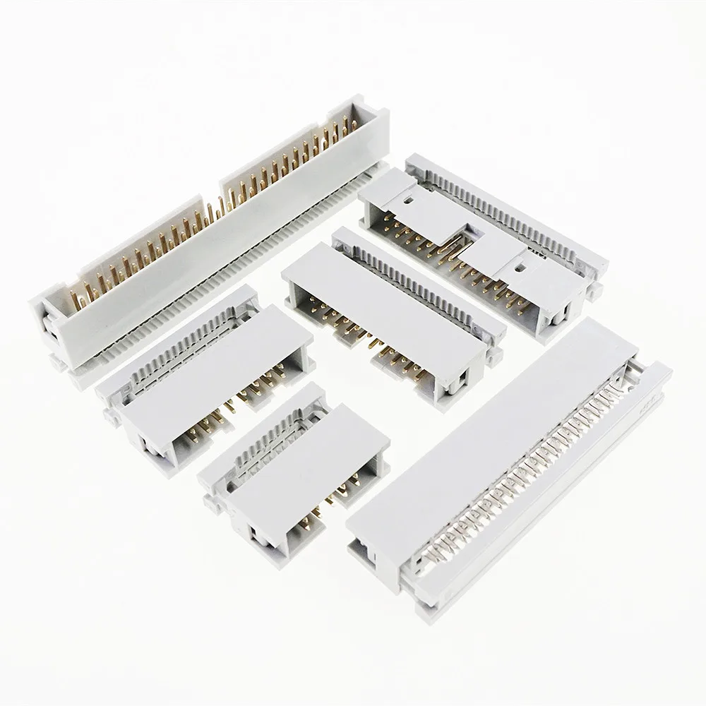 50 шт. IDC Box Header 0 10 &quot2 54 мм Шаг 6 Pin 8 12 14 16 18 20 24 26 30 34 40 60 64 штыревой плоский кабель 1 27 |