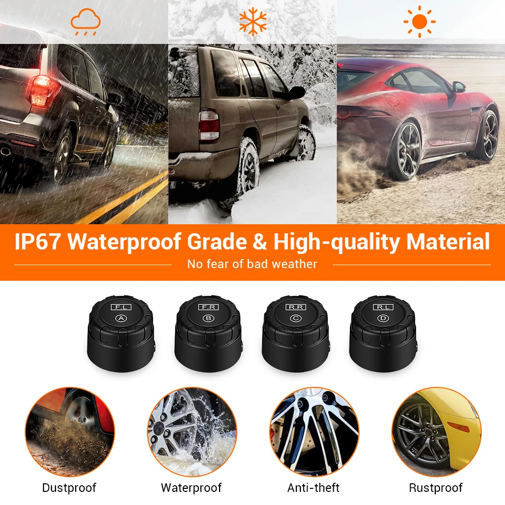 ZEEPIN C120 автомобильная система контроля давления в шинах универсальная USB TPMS