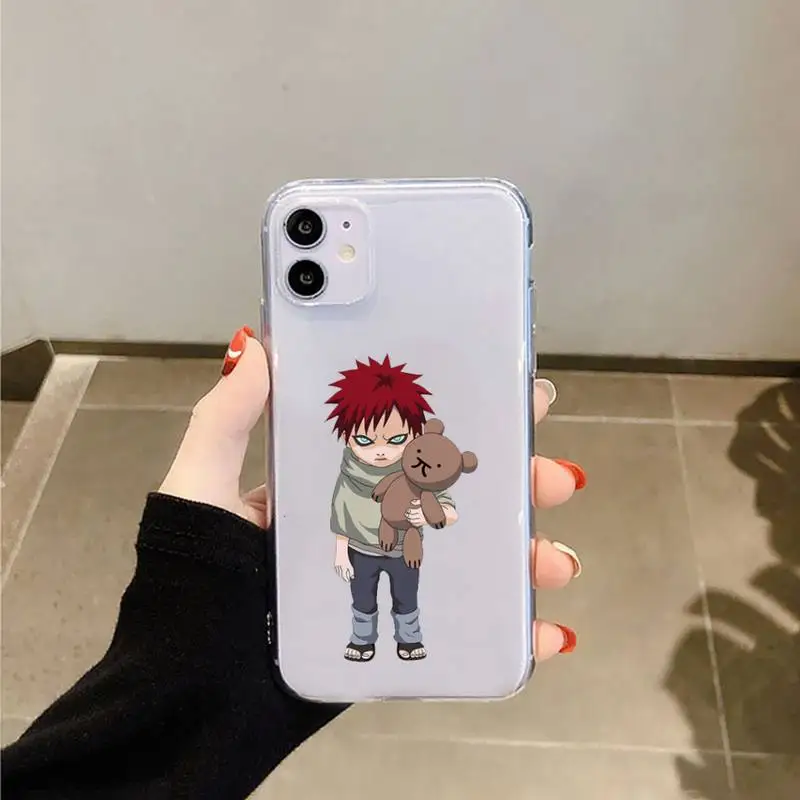 

Naruto Gaara Japan anime Phone Case Transparent for iPhone 6 7 8 11 12 s mini pro X XS XR MAX Plus