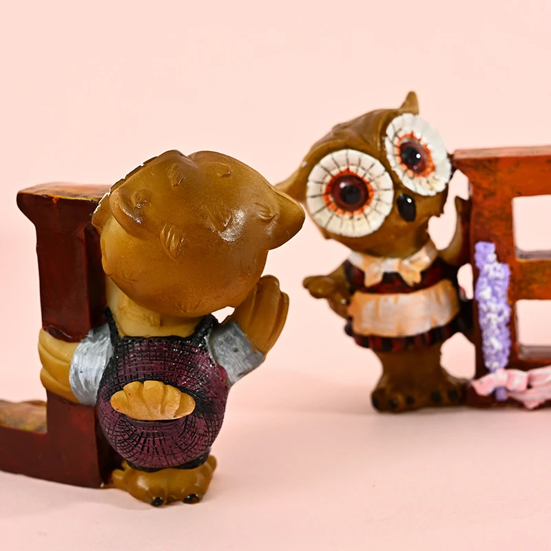 Статуя Совы набор из 4 букв любовь животные искусственная маленькая полимерная