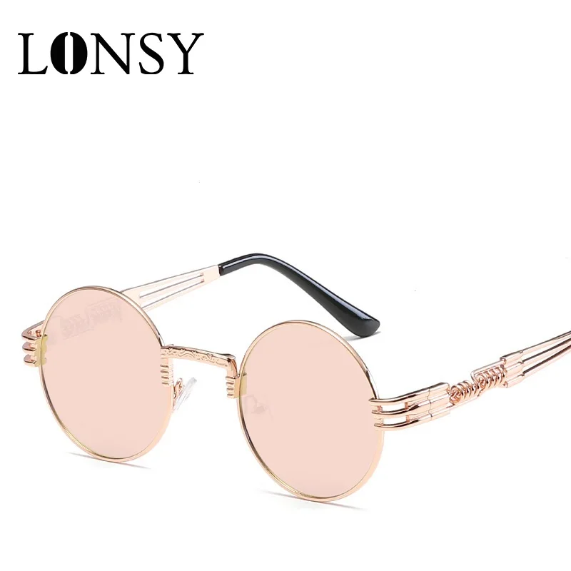 Солнцезащитные очки LONSY мужские/женские винтажные круглые металлические