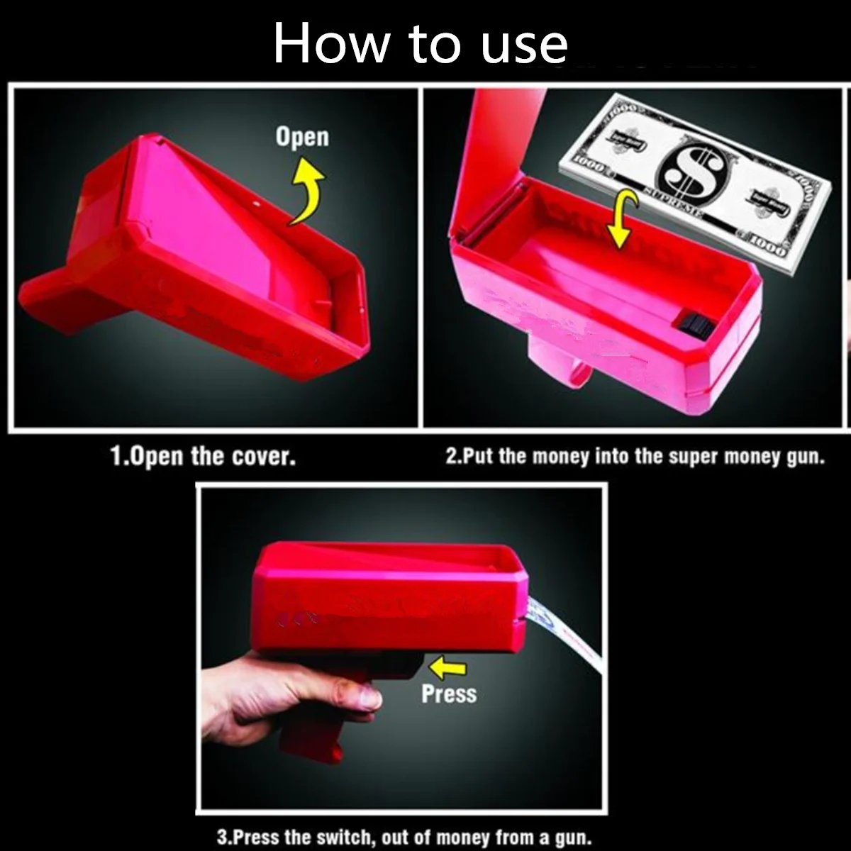 Пистолет для денег бумажный игрушечный пистолет банкнот дождь ручной наличных