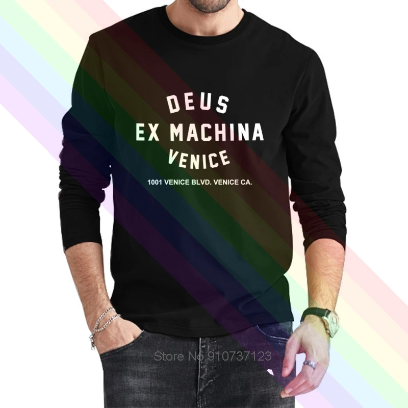 Футболка Deus Ex Machina классическая черная с логотипом Венеции Новинка лета 2021