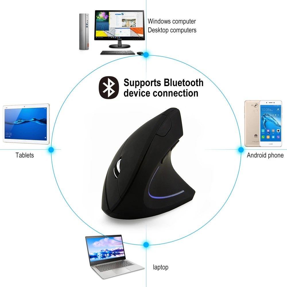 Bluetooth беспроводная Вертикальная игровая мышь оптическая эргономичная