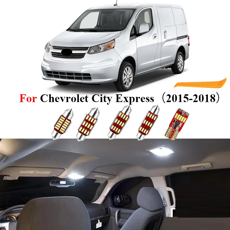 

8 шт с can-bus светодиодная лампа для освещения салона автомобиля комплект для Chevrolet City Express 2015 2016 2017 2018 купол багажник фонарь освещения номерног...