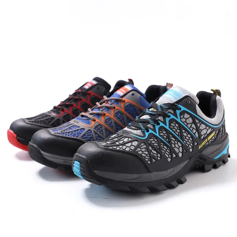 Men's Steel Toe Cap Safety Shoes Light Breathable Outdoor Adventure Sneakers Puncture-proof Work Ankle Boots Protective Footwear | Обувь