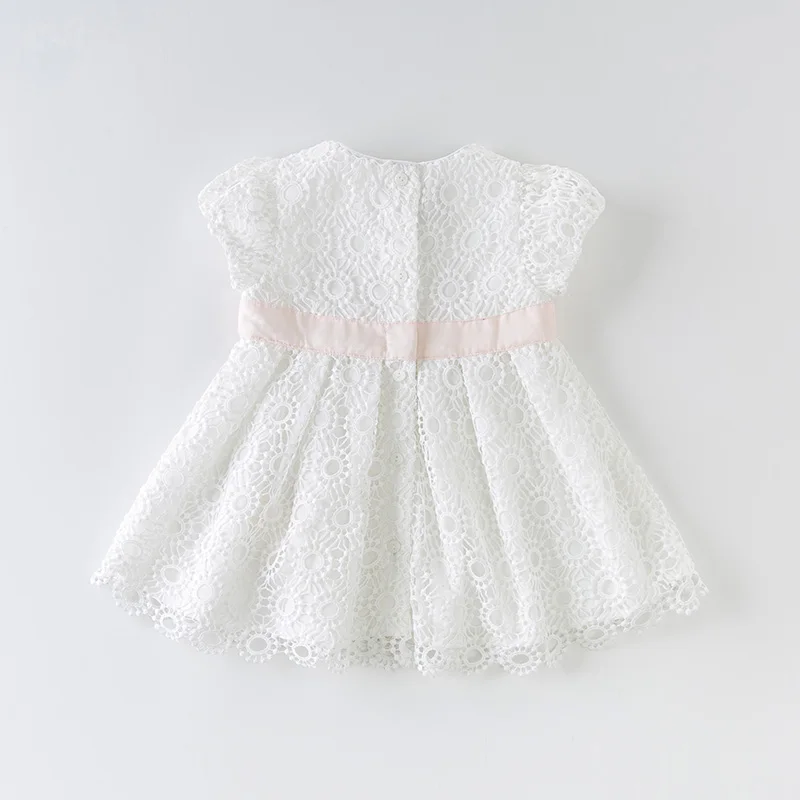 Dave bella/DBS12674 летнее однотонное платье принцессы с бантом для маленьких девочек