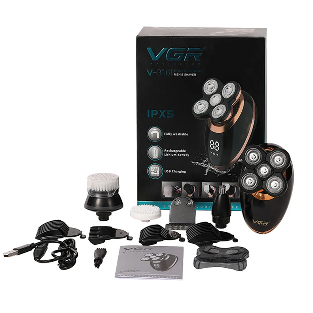 Новинка бритва электробритва 5 в 1 многофункциональная Мужская с ЖК