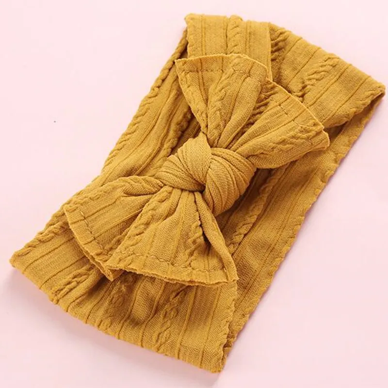 

1 шт. новая плетеная нейлоновая повязка на голову с бантом, вязаная однотонная широкая нейлоновая повязка на голову, тюрбан, повязка на голов...